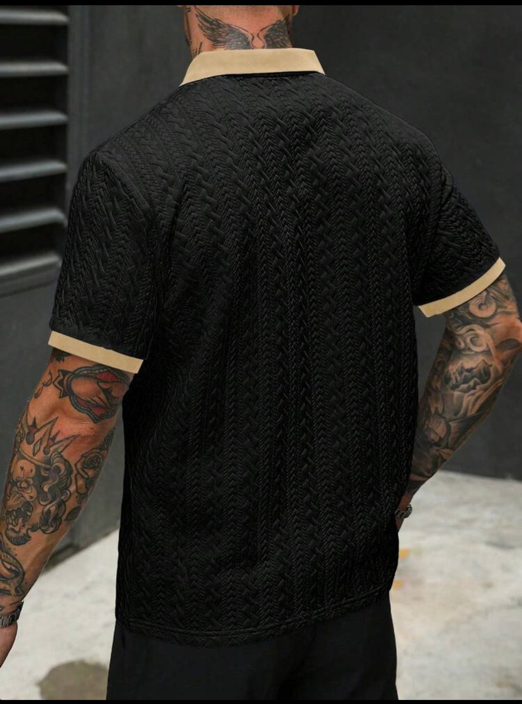 Manfinity Homme Men's Contrast Color Short Sleeve Knit Polo Shirt