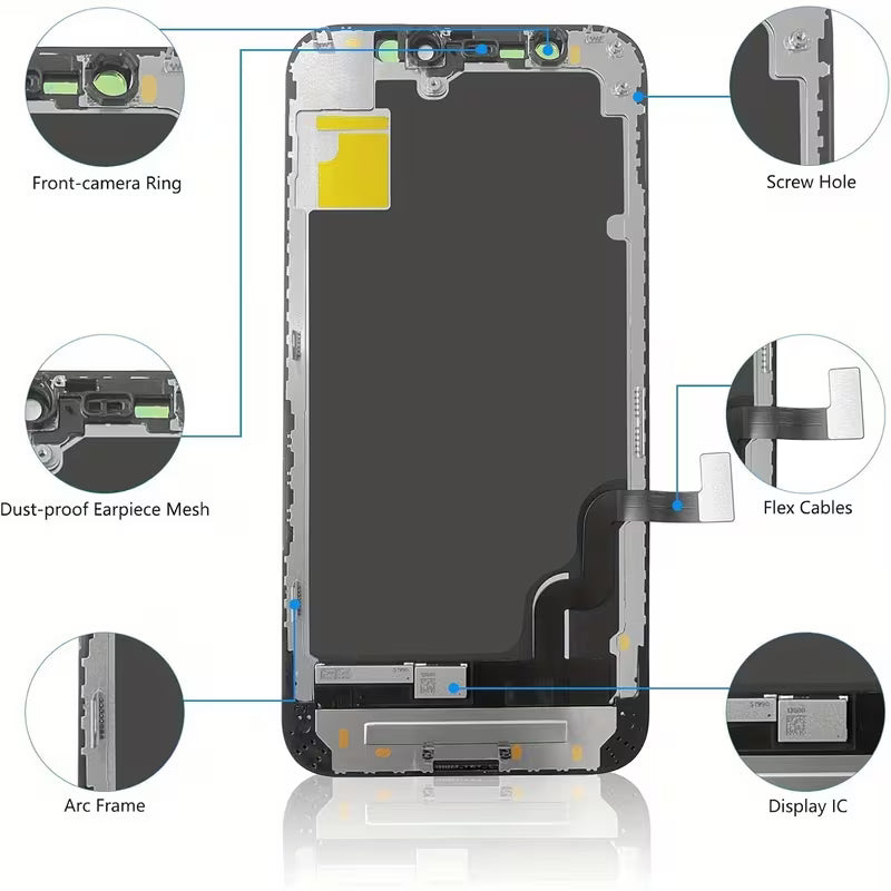 For IPhone 11 Screen Replacement, Touch Digitizer Replacement With Repair Tool Kit + Magnetic Screw Pads + Screen Protector + Frame Adhesive (Black)