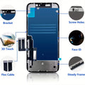 For IPhone 11 Screen Replacement, Touch Digitizer Replacement With Repair Tool Kit + Magnetic Screw Pads + Screen Protector + Frame Adhesive (Black)