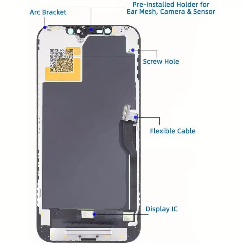 For iPhone 12 Pro Max Screen Replacement A2411 Touch Screen Replacement A2342 LCD Display A2410 Touch Digitizer Assembly A2412 Repair Parts Kit (Black)