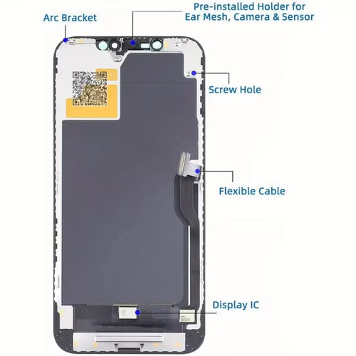 For iPhone 12 Pro Max Screen Replacement A2411 Touch Screen Replacement A2342 LCD Display A2410 Touch Digitizer Assembly A2412 Repair Parts Kit (Black)