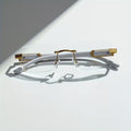 1 Pair of Retro Irregular Frame Men'S And Women'S Universal Glasses - Transparent Frameless Lenses