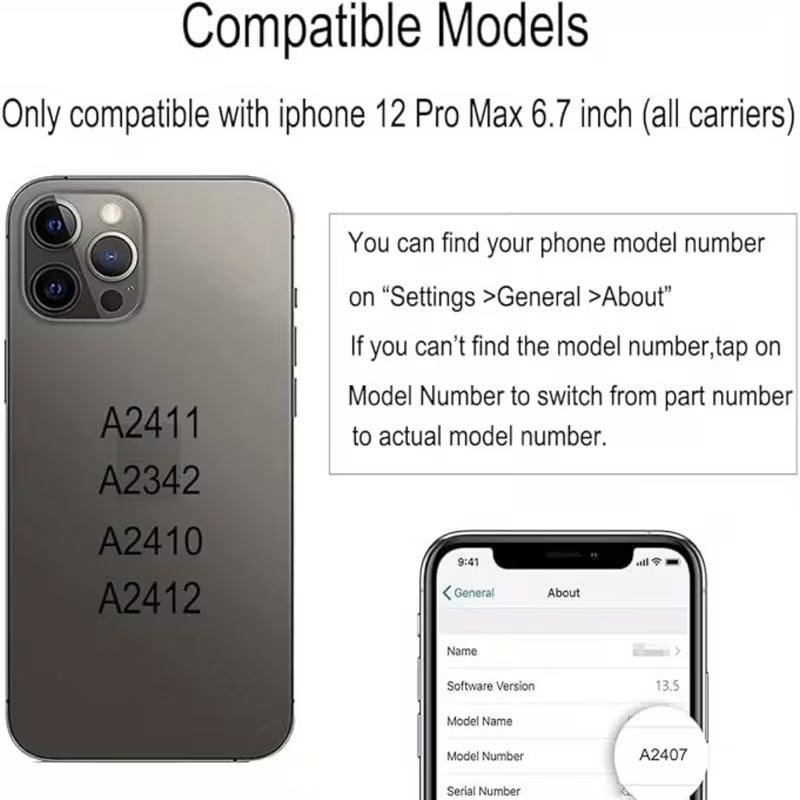 For iPhone 12 Pro Max Screen Replacement A2411 Touch Screen Replacement A2342 LCD Display A2410 Touch Digitizer Assembly A2412 Repair Parts Kit (Black)