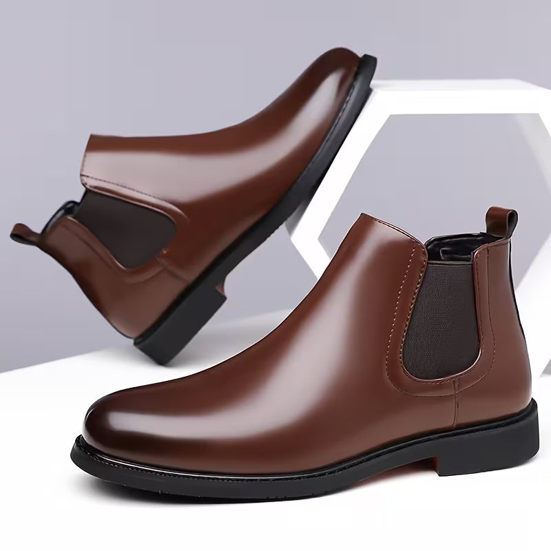 Men's High-Top Boots, Outdoor Anti-Slip Shoes, Brown Classic Versatile