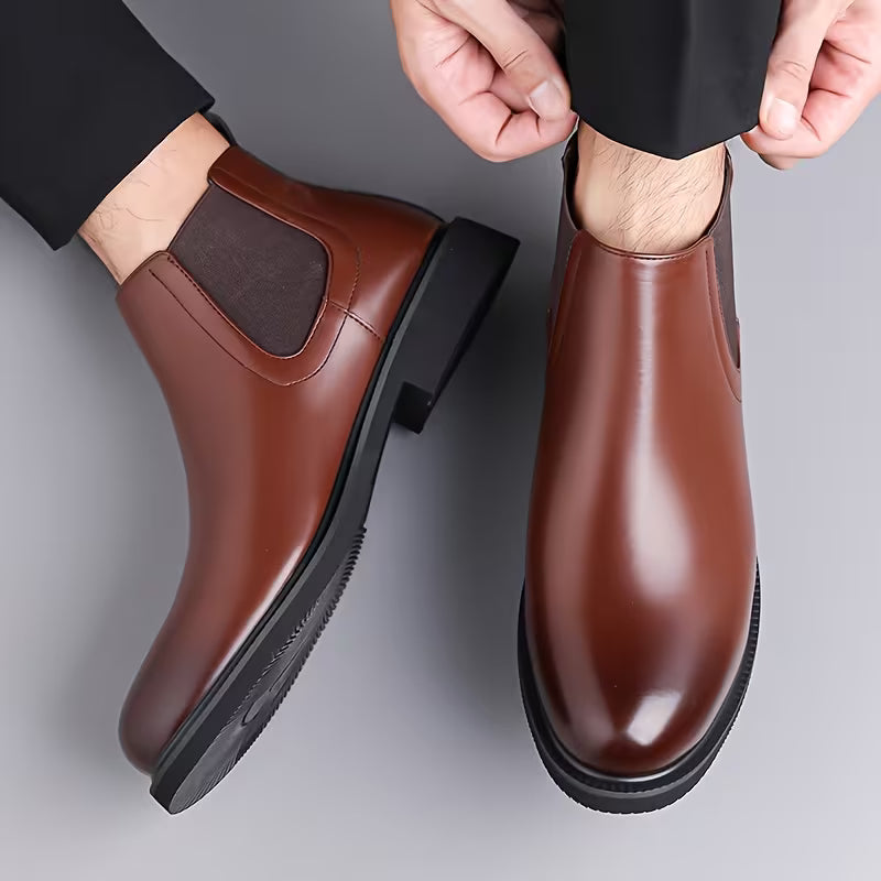 Men's High-Top Boots, Outdoor Anti-Slip Shoes, Brown Classic Versatile